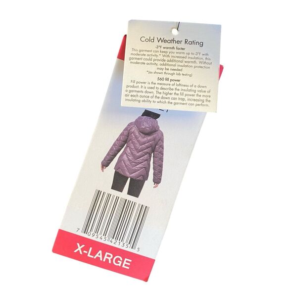 London Fog Women’s XL Hooded Down Puffer Jacket Purple Packable Winter Coat - Picture 6 of 11